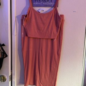 Two piece pinkish skirt set